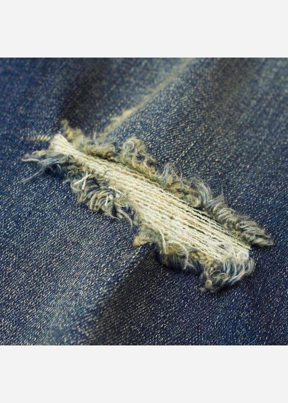 Quần Jeans Slimfit Rách Gối Co Giãn The Original M052 Xanh Dương Đậm - YaMe.vn