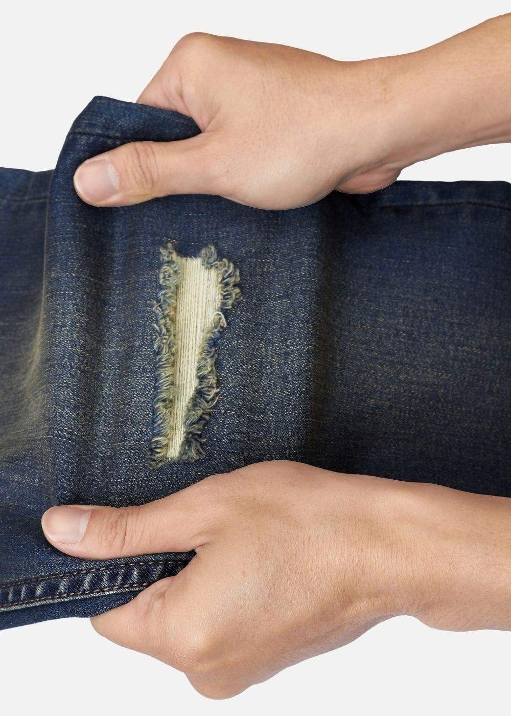 Quần Jeans Slimfit Rách Gối Co Giãn The Original M052 Xanh Dương Đậm - YaMe.vn