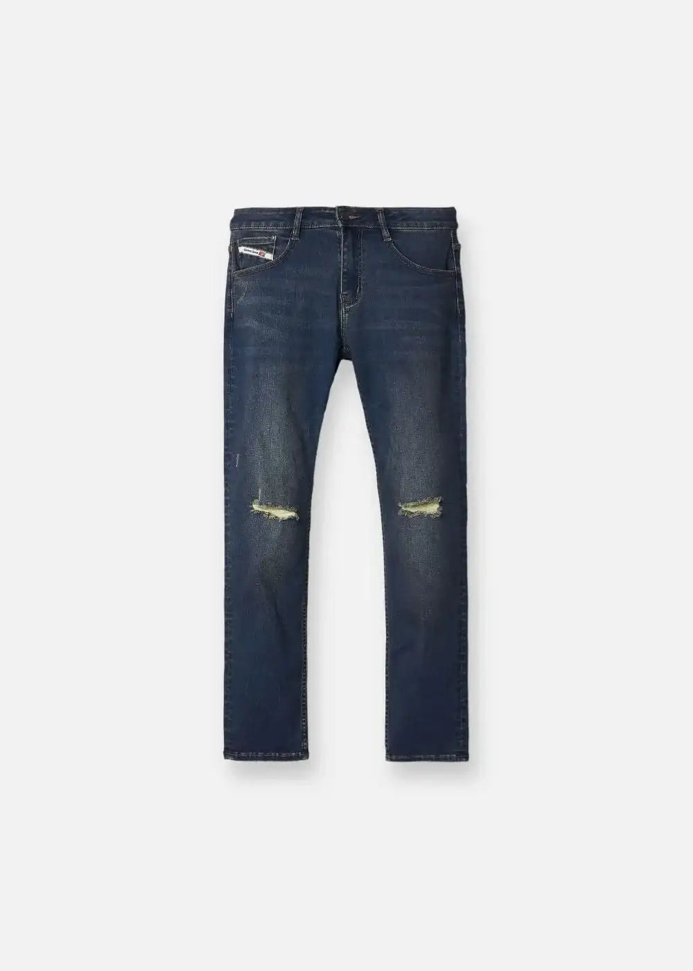 Quần Jeans Slimfit Rách Gối Co Giãn The Original M052 Xanh Dương Đậm - YaMe.vn