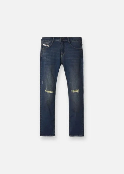 Quần Jeans Slimfit Rách Gối Co Giãn The Original M052 Xanh Dương Đậm - YaMe.vn