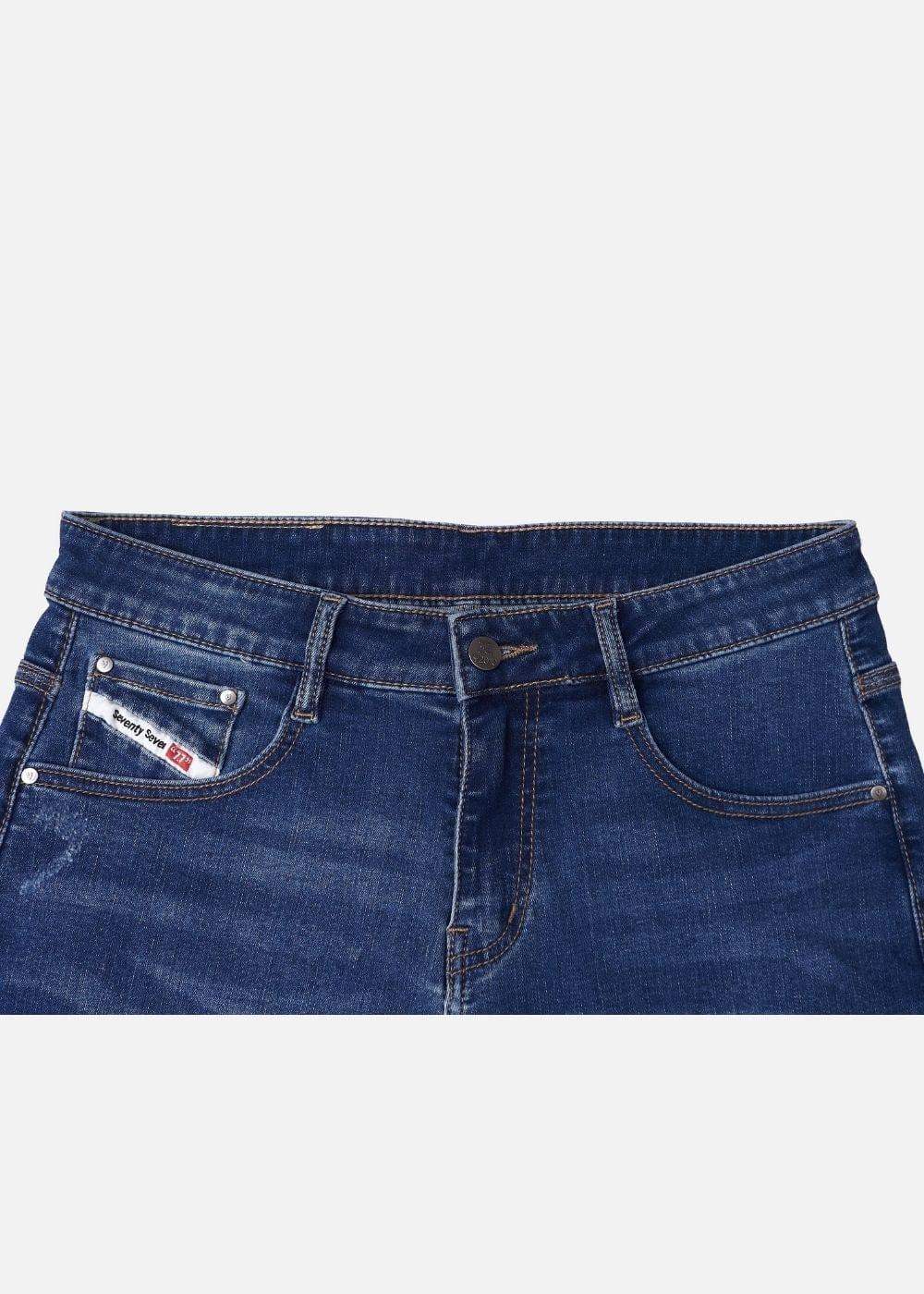 Quần Jeans Slimfit Rách Gối Co Giãn The Original M052 Xanh Dương - YaMe.vn