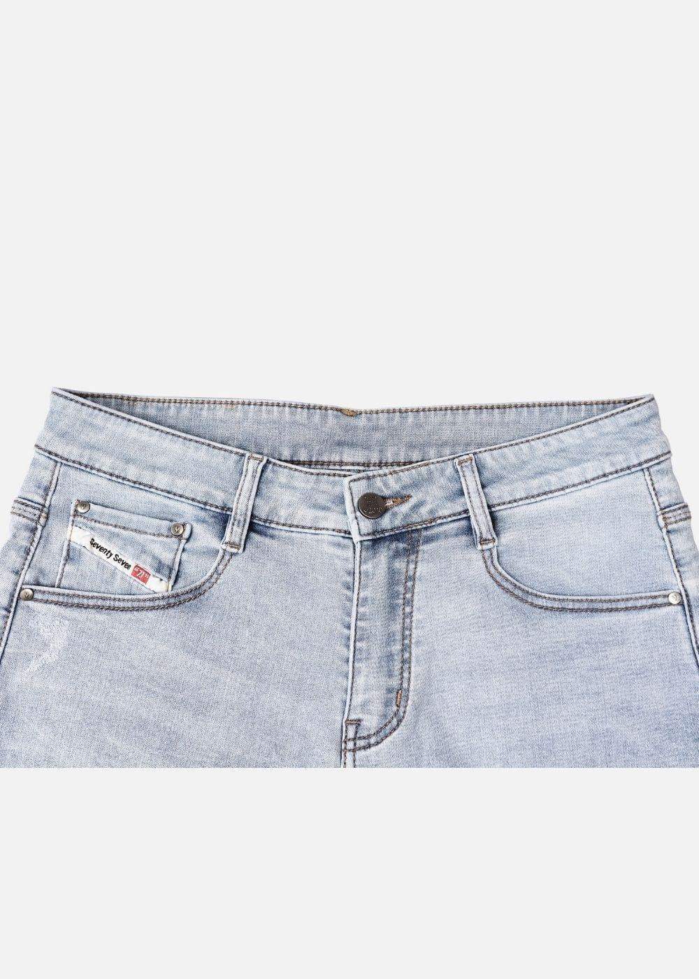 Quần Jeans Slimfit Rách Gối Co Giãn The Original M052 Xanh Dương Nhạt - YaMe.vn