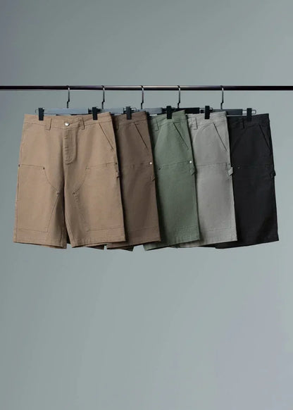 Quần Jean Short Loose Fit Nhiều Túi Multi-Color Jean 013 Nâu Nhạt - YaMe.vn