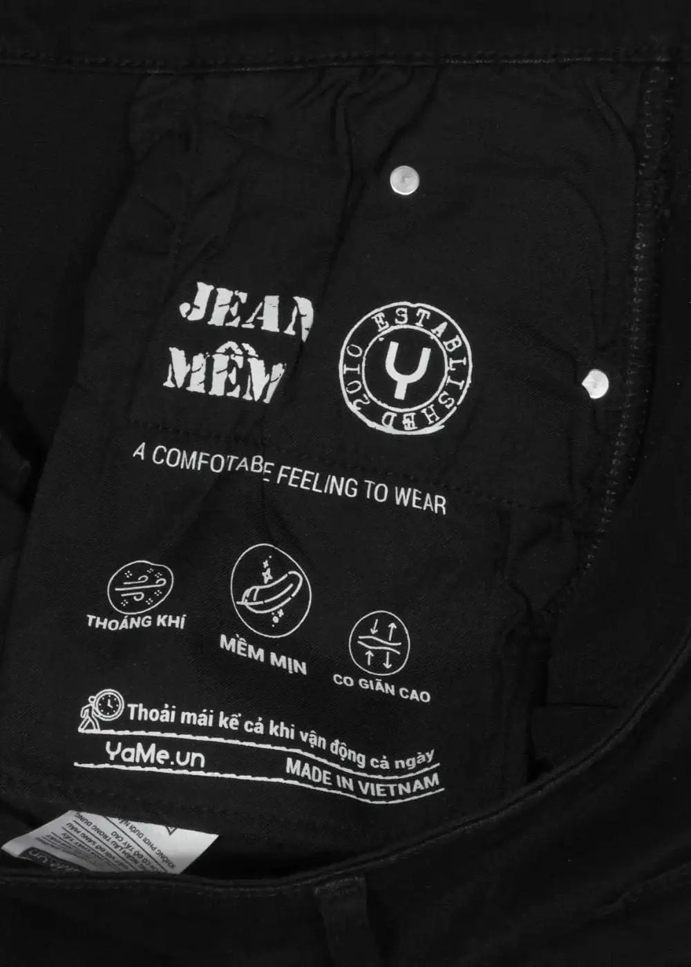 Quần Jeans Slim Fit Mềm Mịn Mát The Original 02 Đen - YaMe.vn