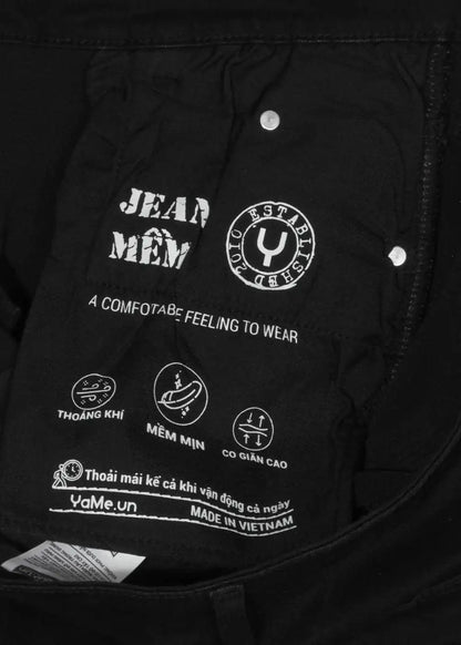 Quần Jeans Slim Fit Mềm Mịn Mát The Original 02 Đen - YaMe.vn