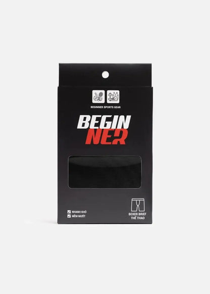 Quần Lót Boxer Brief Thể Thao Nam Thoáng Khí Beginner 13 Đen - YaMe.vn