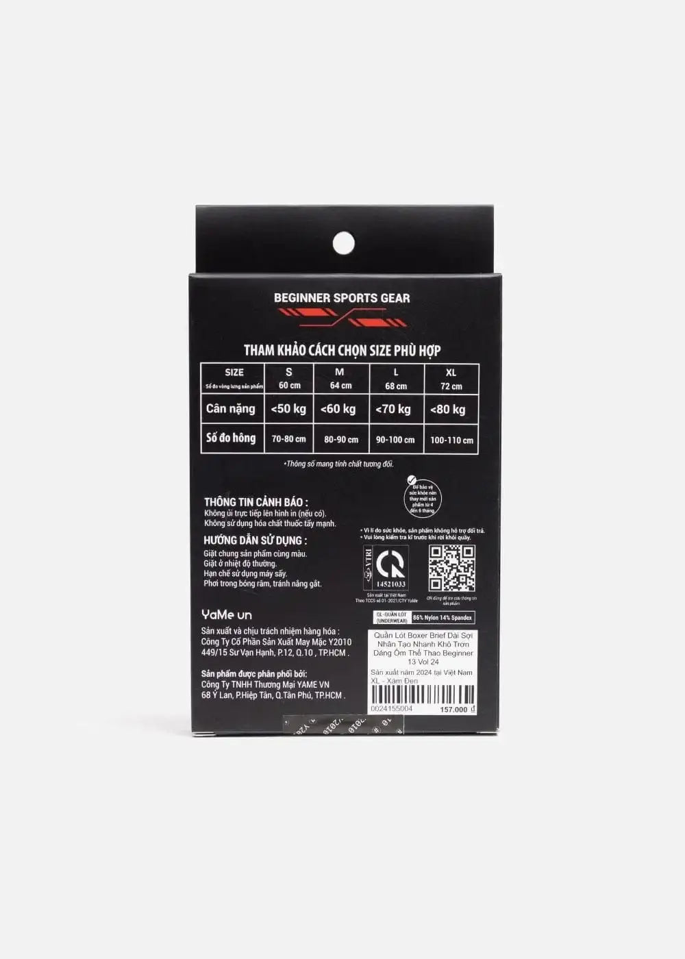 Quần Lót Boxer Brief Thể Thao Nam Thoáng Khí Beginner 13 Xám Đậm - YaMe.vn