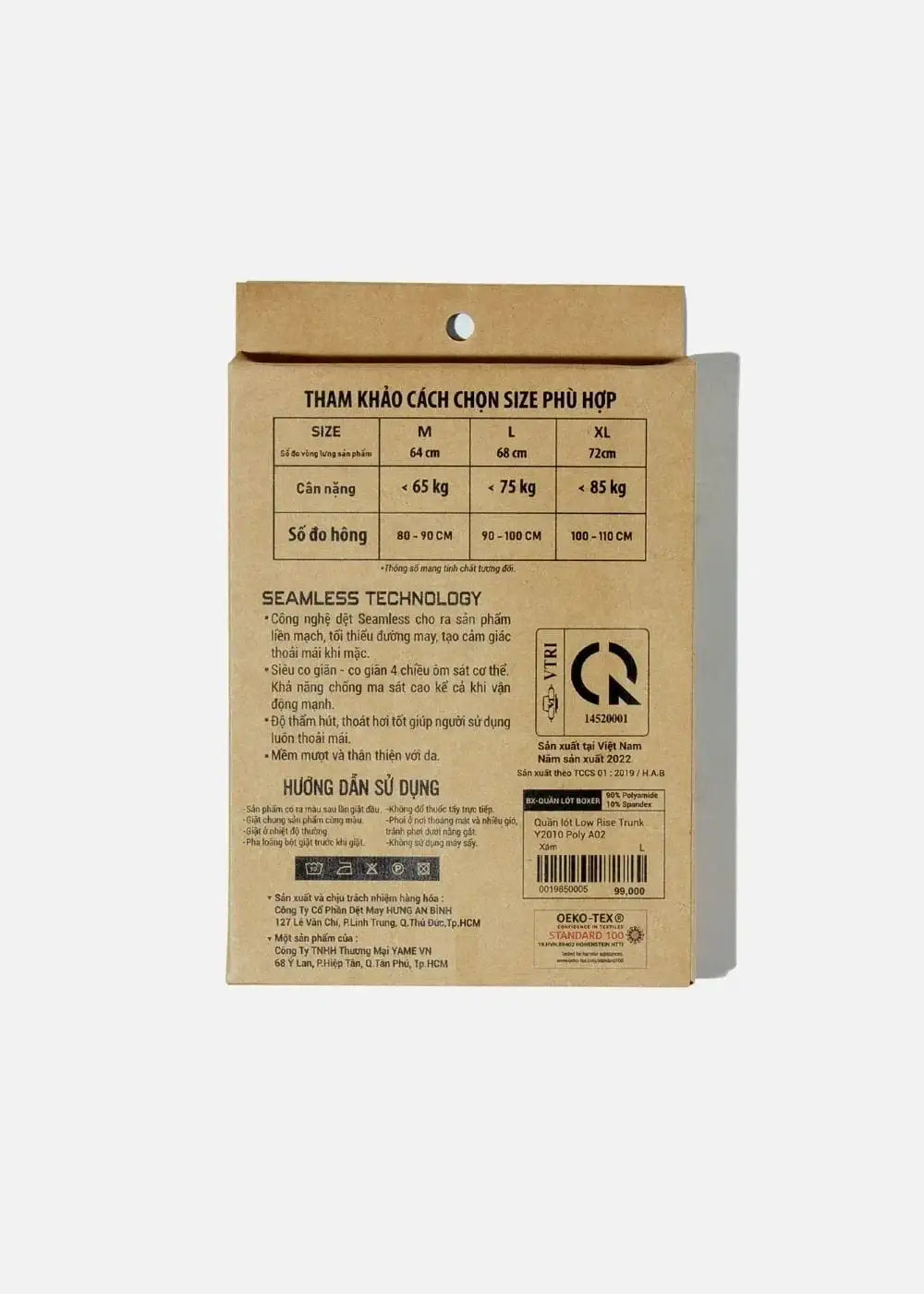 Quần Lót Nam Boxer Seamless Mềm Siêu Co Giãn #Y2010 M1 Xám Nhạt - YaMe.vn