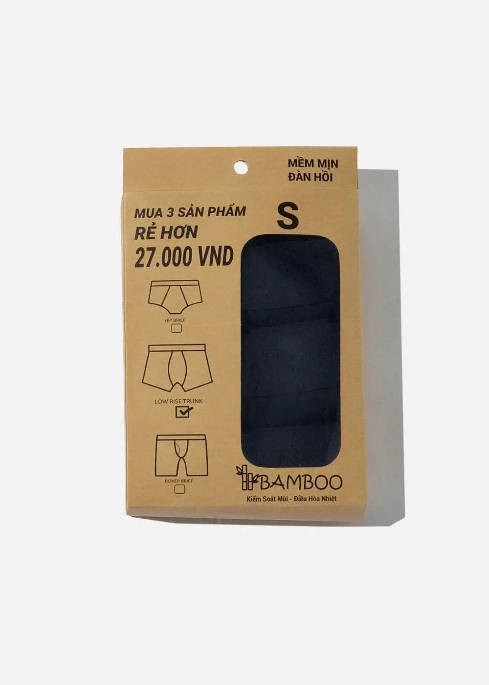 Quần Lót Nam Tam Giác Bamboo Mềm Mại Kháng Khuẩn #Y2010 M3 Combo 3 Đen - YaMe.vn