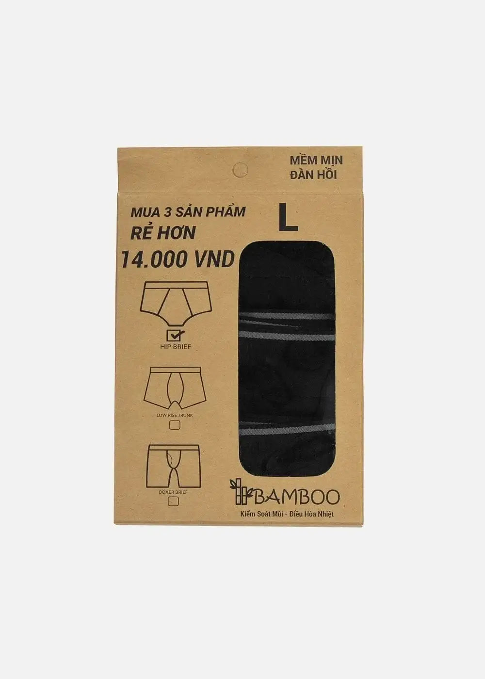 Quần Lót Nam Tam Giác Bamboo Mềm Mại Kháng Khuẩn #Y2010 M8 Đen - YaMe.vn