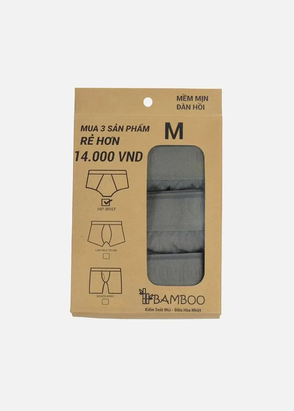 Quần Lót Nam Tam Giác Bamboo Mềm Mại Kháng Khuẩn #Y2010 M8 Xám Đậm - YaMe.vn