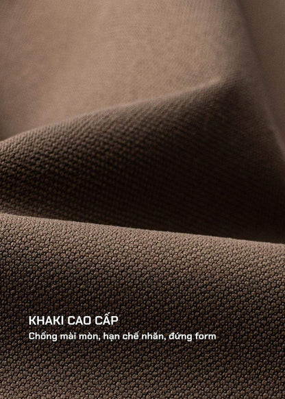 Quần short Kaki Túi Khóa Kéo The Weekend 22 Nâu - YaMe.vn