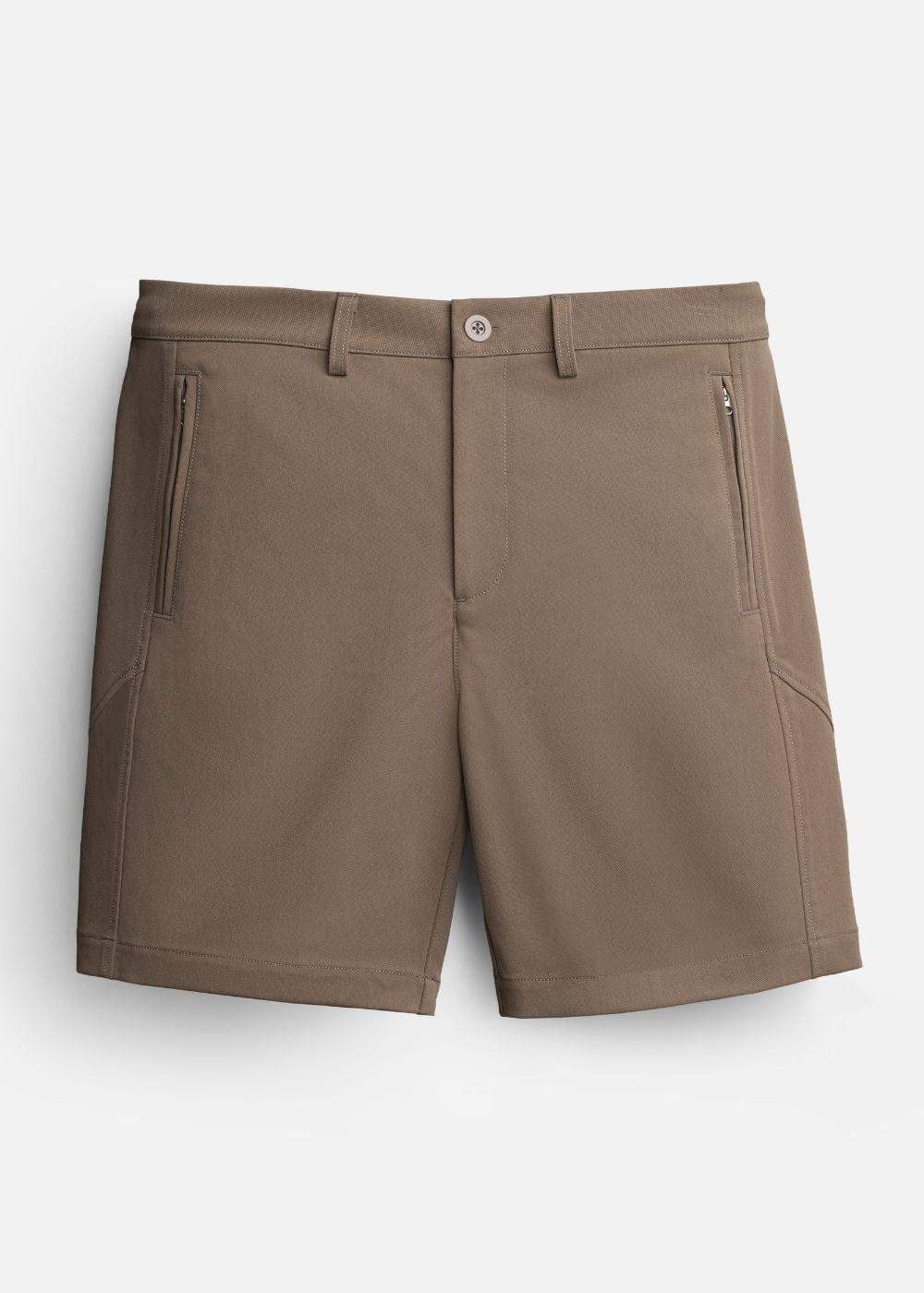 Quần short Kaki Túi Khóa Kéo The Weekend 22 Nâu - YaMe.vn