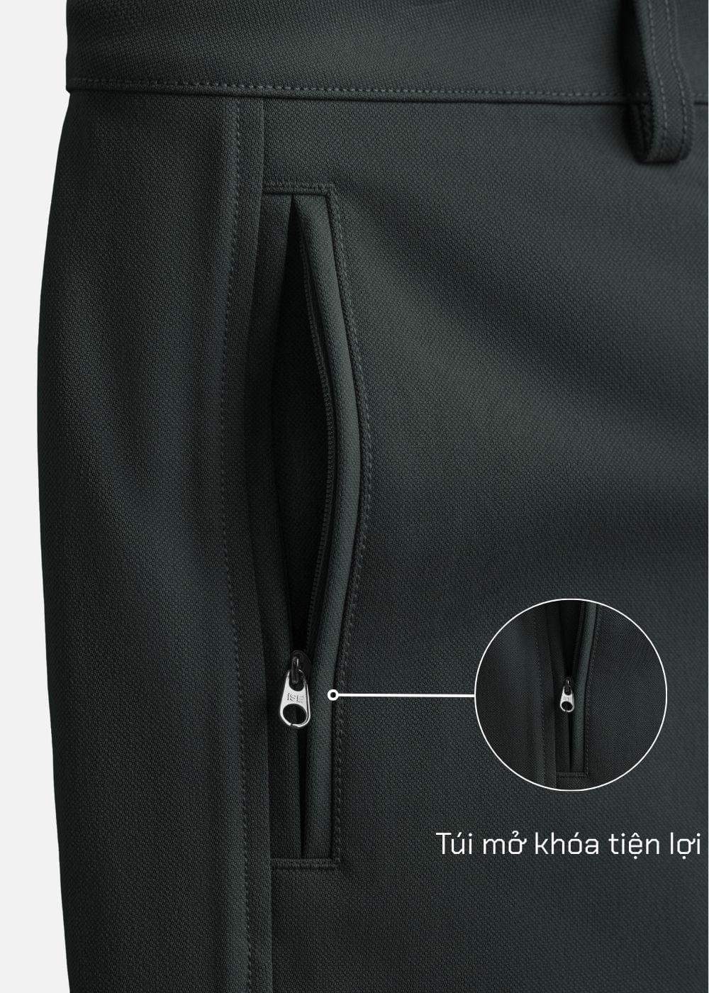Quần short Kaki Túi Khóa Kéo The Weekend 22 Xanh Lá Đậm - YaMe.vn