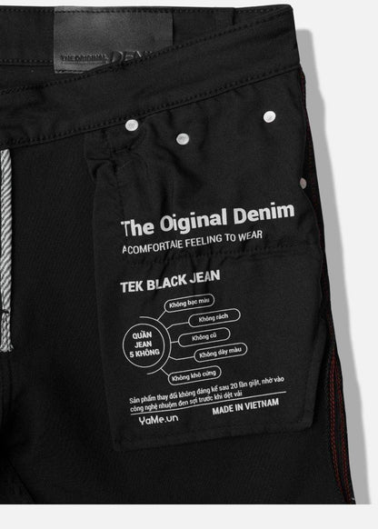 Quần Short Jeans Mềm Mại Co Giãn Tek Black Jean 021 Đen - YaMe.vn