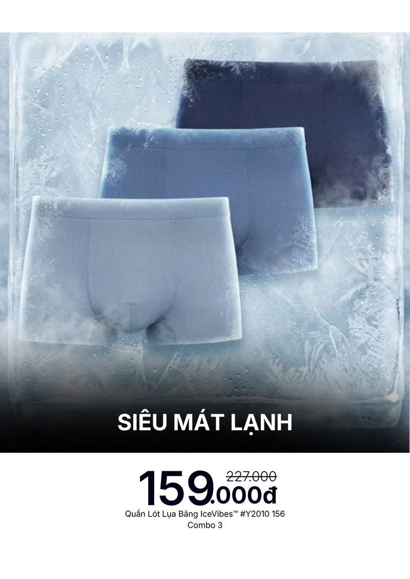 Combo 3 Quần Lót Lụa Băng IceVibes™ Siêu Mát Lạnh #Y2010 156 Màu Free Color